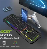 Acer OKW213 Siyah RGB Rainbow Backlit Gaming Keyboard Rainbow (Kablo Uzunluğu 1,5mt) thumbnail 1