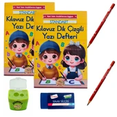 Yeni müfredat küçük boy klavuz dik çizgili güzel yazı defteri ve jumbo ilk kalemim seti  48 syf. - 1