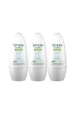 SİMPLE Kind To Skin Pure Deodorant Roll On %0 ALCOHOL Sensitive 50 ml X 3 Adet - 1