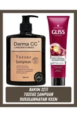 GLİSS Durulanmayan Saç Bakım Kremi 150ml + Derma CC LABORATORIES Tuzsuz Şampuan 500 ml - 1