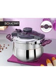 Bonera Çelik Petra Matic Pressure Cooker 6 Lt Otomatik Kapaklı İndüksiyon Kapsül Tabanlı Düdüklü Tencere (TEŞHİR) - 1