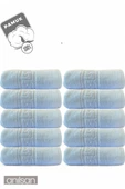 10'lu Mavi Greek Beyaz Banyo Havlusu - 70x140 Cm, 490 Gr, %100pamuk, Spa Ve Otel Havlusu - 2