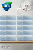 10'lu Mavi Greek Beyaz Banyo Havlusu - 70x140 Cm, 490 Gr, %100pamuk, Spa Ve Otel Havlusu - 1