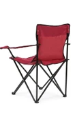 Katlanabilir Kamp Sandalyesi Piknik Sandalyesi Plaj Sandalyesi Kırmızı Taşıma Çantalı 4'lü thumbnail 4