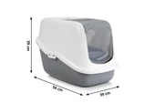Beeztees Kapalı Kedi Tuvaleti, Koku Filtreli, Gri Beyaz, 56x39x39cm thumbnail 2