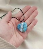 Kolye Ceyt Doğal Taş Hayat Ağacı Kalp Tel Sarma Kadın Kız Takı Gerdanlık Düğün Nişan - 2