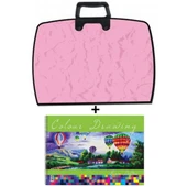 25x35 cm resim çantası + 25x35 resim defteri (askılı - fermuarlı) lilalı pembe - 1