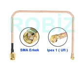 15cm Sma Erkek Ipex1 Mhf1 RF Bağlantı Kablosu  Altın Kaplama Soket Konnektör Koaksiyel Kablo UFL U.FL IPX IPEX Mini PCIe 1.13 Wifi Gsm Gps - 1