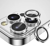 İPhone 14 Pro Max Uyumlu Kamera Lens Koruyucu Silver Renk Lens Koruma - 3