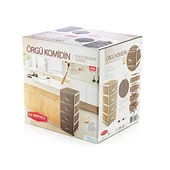 Omnipazar SY-4553 Örgü Desen Plastik Komidin Mutfak Sebzelik 4 Katlı Krem - 3