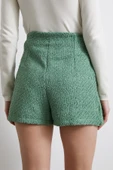 Yırtmaçlı Şort Etek Yeşil thumbnail 6