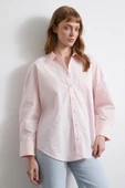 Oversize Pamuklu Gömlek Pembe thumbnail 5