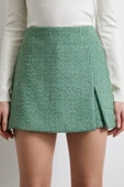 Yırtmaçlı Şort Etek Yeşil thumbnail 5
