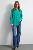 Klasik Saten Gömlek Yeşil thumbnail 4