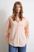 Filamingi Çizgili Gömlek Pudra thumbnail 1