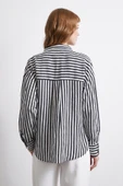Multi Çizgili Cepli Gömlek Siyah thumbnail 6