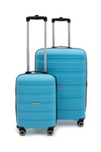 Artemis Polipropilen&Kırılmaz 2'li Valiz Seti Büyük&Kabin -Mavi - 1