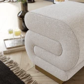 SALLY S Puf, Oturma Odası, Antre Puf, Krem, Gold Metal Ayak - 4