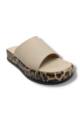 Efsun 3006-25 Deri Leopar Tek Bant Anatomik Kadın Terlik thumbnail 1