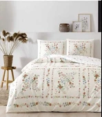 Taç Çift Kişilik Ranforce Nevresim Takımı Dalila Krem - 1