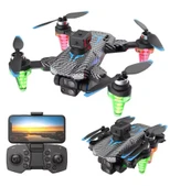 QASUL Rgb Işıklı C19S  Taşınabilir Drone 4k Hd Çift Kamera  360 Derece Engel Kaçınma - 1