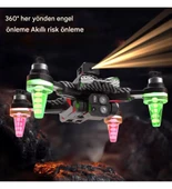 QASUL Rgb Işıklı C19S  Taşınabilir Drone 4k Hd Çift Kamera  360 Derece Engel Kaçınma - 3