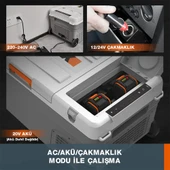 Worx WX876.9 12/24/220Volt 22Litre Kompresörlü Outdoor Oto Buzdolabı (Akü Dahil Değildir) thumbnail 6