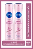 NIVEA Kadın Sprey Deodorant Pearl&Beauty 150ml, Ter Kokusuna Karşı 48 Saat Anti-perspirant Koruma, X2 Adet - 1