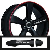 Peugeot Paertner İçin Uyumlu Aksesuar Oto Kapı Kolu/Jant Sticker 10 Adet 10*1,5 Cm - 1