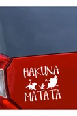 Hakuna Matata Oto Sticker Beyaz 15 Cm thumbnail 1