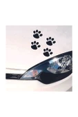 Kedi Pati İzi Oto Sticker Siyah 8 Adet - 1