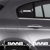 Saab İçin Uyumlu Aksesuar Oto Ritim Sticker 2 Adet 20*9 Cm - 1