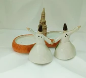 Baharatlık Tuzluk Biberlik Semazen Kemer Yazılı Kule Tabaklı Seramik Mutfak - 3