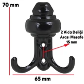 (5 ADET) Metal Siyah Portmanto Mobilya Vestiyer Duvar Dolap Elbise Kıyafet Askısı Askılığı Askılık thumbnail 2