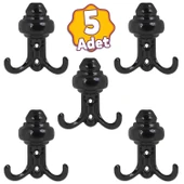 (5 ADET) Metal Siyah Portmanto Mobilya Vestiyer Duvar Dolap Elbise Kıyafet Askısı Askılığı Askılık thumbnail 1