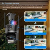 QASUL 12MP HD AI akıllı PTZ WiFi Kamera Ev Uyarı Bilgileri İle Açık Akıllı İnsansı Algılama İzleme - 3