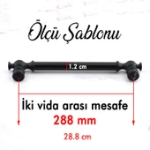 Çekmece Mutfak Mobilya Metal Dolabı Dolap Kapak Kulpu Kulpları Kulbu 288 mm Siyah thumbnail 2