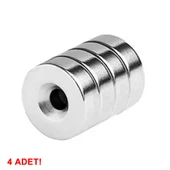 4 Adet 10mm x 3mm Yuvarlak 3mm Havşa Delikli Mıknatıs  Disk Neodyum Buzdolabı Ofis Yazı Not Tahtası Ev Hobi Oyuncak Sihirbazlık Temizlik Kilit thumbnail 6