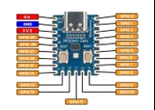 Raspberry Pi Zero RP2040 Dual Core 133Mhz 2Mb Modül  Arm Cortex-M0+ 264Kb Type C Mini Bilgisayar Micropython Ws2812 Rgb Led Micro Kontrolör Geliştirme Kartı thumbnail 6