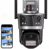 QASUL 12MP HD AI akıllı PTZ WiFi Kamera Ev Uyarı Bilgileri İle Açık Akıllı İnsansı Algılama İzleme - 1