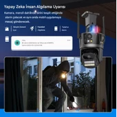 QASUL 12MP HD AI akıllı PTZ WiFi Kamera Ev Uyarı Bilgileri İle Açık Akıllı İnsansı Algılama İzleme - 5