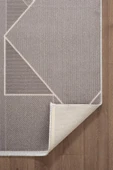 Leon LN002Z Antrasit Halı Modern Desen Pamuk Taban Akrilik Tozuaz Salon Yatak Odası Koridor Halısı Özel Ölçü ANTRASIT - 4