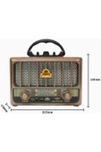 Coverzone Retro Radyo Taşınabilir Bluetooth Speaker Hoparlör Klasik Antika Tarzı USB Girişli Klasik M-1933BT - 4