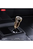 Xo CC60 Araç İçi Şarj Cihazı Type-C,60W Çift Hızlı Şarj,USB-A ve USB-C Portları,Aşırı Isınma Koruması thumbnail 3