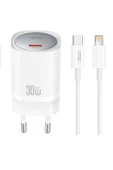 Xo Hızlı Şarj Adaptörü CE20|GaN|Lightning Kablo|30W Max Power|Akım Korumalı,Tablet,Notebook,Cep Telefon - 1