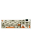 Coverzone Ajazz AK35i V3 Kablosuz Mekanik Oyuncu Klavyesi-Gasket Gövde Yapısı TFT Ekranlı Bej/Avakado Switch - 1