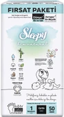 Sleepy Bebek Bezi Bio Natural Beden:1 (2-5KG) Yeni Doğan Newborn 100 Adet Ekonomik Fırsat Pk - 2
