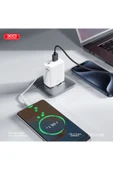 Xo 30W Çift Portlu Hızlı Şarj Adaptörü CE31,Dahili USB-C Kablo,USB-A & USB-C Portları,Çekilebilir USB-C - 3