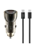 Xo CC60 Araç İçi Şarj Cihazı Type-C,60W Çift Hızlı Şarj,USB-A ve USB-C Portları,Aşırı Isınma Koruması thumbnail 1