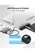 Coverzone 5 Gbps USB 3.0 Hub Kelepçe  , Ekstra Güç Kaynağı Bağlantı Noktası 4 Portlu Bölücü MH4PU Siyah uyumlu - 3